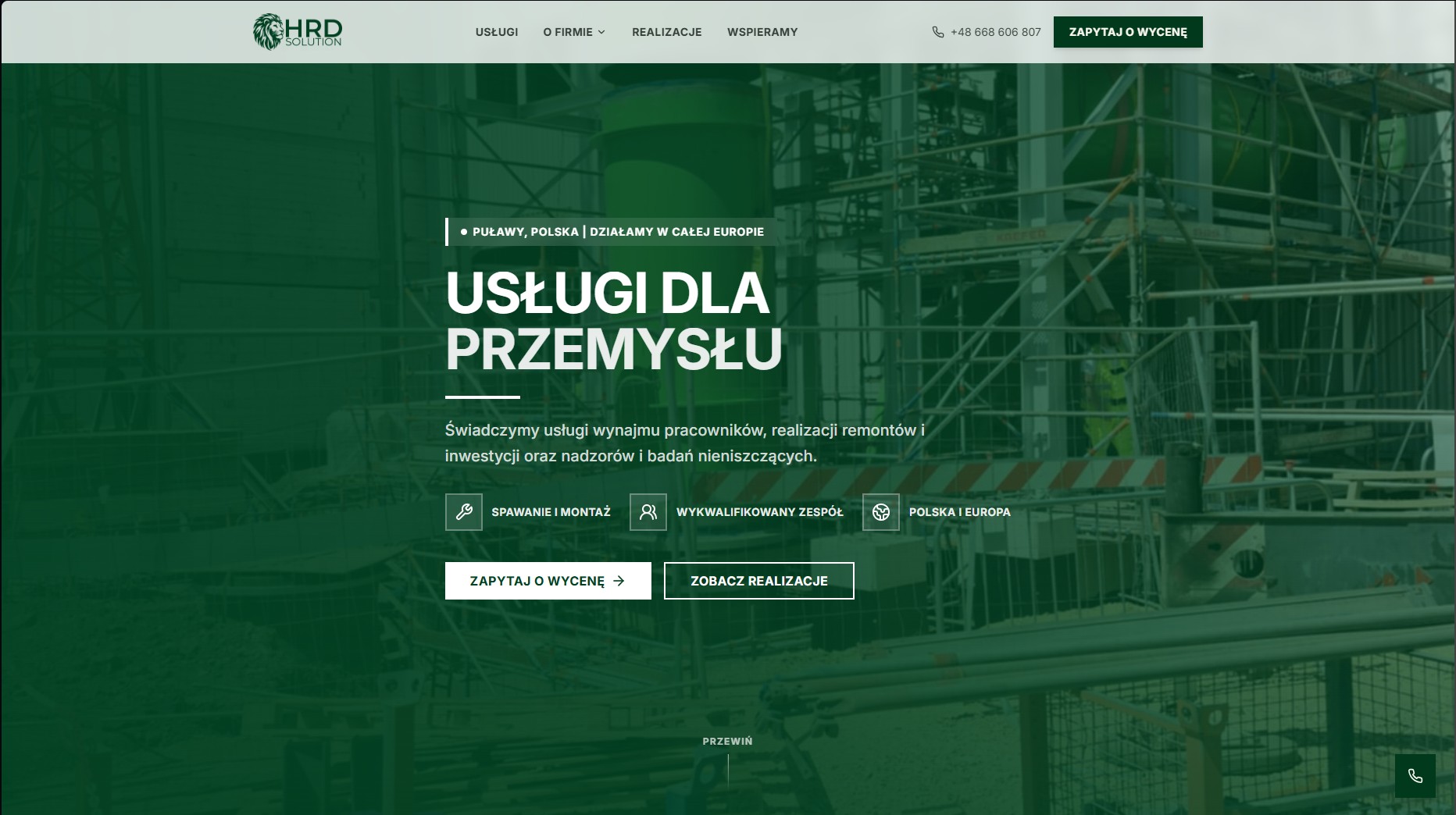 Realizacja Web Tailors — strona internetowa HRD Solution, firma szkoleniowa